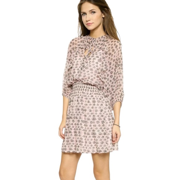 Rebecca Minkoff Sheer Mini Dress Hydrangea Pink, Medium - Picture 1 of 9